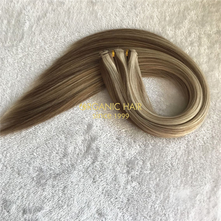 Customized 140grams P#6/22 hand-tied wefts,6wefts,11inches width for each weft A159